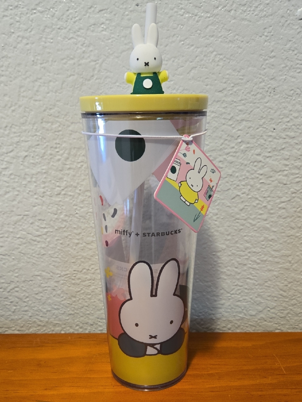 Miffy + Starbucks Yellow Bunny Tumbler with Straw NWT 24 Oz